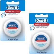 oral-b essential waxed unflavored floss - pack of 2, 54 yards (50 meters) for effective oral care logo