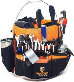 img 4 attached to 🛠️ Rugged Tools Bucket Tool Organizer: 64 Pocket Bucket Caddy for 5 Gallon Buckets – Ideal Liner Insert for Construction, Garden, Carpenter