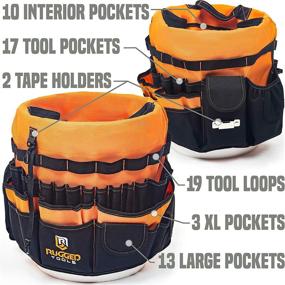 img 3 attached to 🛠️ Rugged Tools Bucket Tool Organizer: 64 Pocket Bucket Caddy for 5 Gallon Buckets – Ideal Liner Insert for Construction, Garden, Carpenter