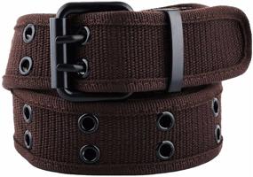 img 3 attached to 👔 SEO-Optimized Samtree Canvas Double Grommet Buckle Men's Belt Accessories