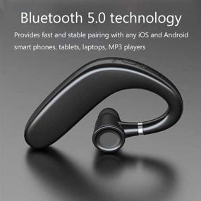 img 3 attached to 🎧 Беспроводные беспроводные наушники FimiTech Ultralight Bluetooth V5.0 - Бизнес-гарнитура с микрофоном для офиса, вождения и делового общения (черные)