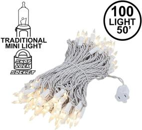 img 3 attached to 🎄 100 Light Frosted White Mini String Light Set for Christmas Weddings, Novelty Lights, White Wire, UL Listed for Indoor/Outdoor Use, 50' Long