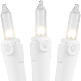 img 1 attached to 🎄 100 Light Frosted White Mini String Light Set for Christmas Weddings, Novelty Lights, White Wire, UL Listed for Indoor/Outdoor Use, 50' Long