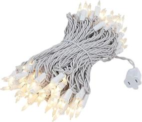 img 4 attached to 🎄 100 Light Frosted White Mini String Light Set for Christmas Weddings, Novelty Lights, White Wire, UL Listed for Indoor/Outdoor Use, 50' Long