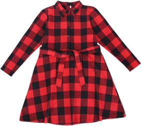 img 2 attached to Mom & Daughter Christmas Matching Dress: Long Sleeve Buffalo Plaid Dresses for Xmas, Family Clothes