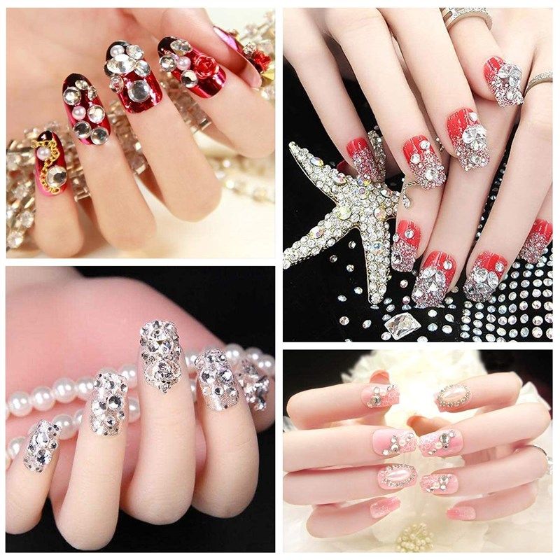 5pc/set Dual-ended Gem Crystal Rhinestones Picker Pencil Nail Art Craft Tool  Pen 