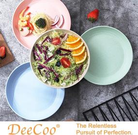 img 2 attached to Environmentally Friendly DeeCoo Wheat Straw Dinner Plates: Sustainable and Stylish Tableware Option