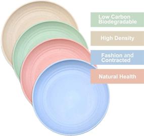 img 1 attached to Environmentally Friendly DeeCoo Wheat Straw Dinner Plates: Sustainable and Stylish Tableware Option