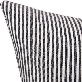 img 2 attached to Merrycolor Farmhouse Decorative Throw Pillow Covers for Couch - Stripe Faux Leather Accent Pillow Cover - Boho Modern Decor Pillow Case - 18 x 18 Inch in Black