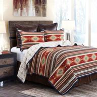 🌻 del sol quilt set - super queen size, lightweight cotton reversible bedding set with pillow shams - southwestern farmhouse style coverlet - includes 1 quilt and 2 pillowcases logo