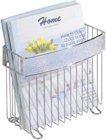 img 4 attached to 📚 iDesign 33350 Rain Metal Free-Standing Magazine Holder - Store Newspapers and Books in Bathroom, Office, Bedroom, Den - 5&#34; x 10&#34; x 8.5&#34;