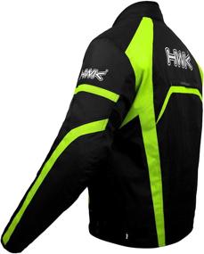 img 2 attached to 🧥 Hi-Vis Green Men's Motorcycle Jacket - HWK Textile Racing Motorbike CE Armored Waterproof Jackets for Riding (Size S)