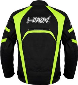 img 1 attached to 🧥 Hi-Vis Green Men's Motorcycle Jacket - HWK Textile Racing Motorbike CE Armored Waterproof Jackets for Riding (Size S)