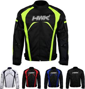 img 4 attached to 🧥 Hi-Vis Green Men's Motorcycle Jacket - HWK Textile Racing Motorbike CE Armored Waterproof Jackets for Riding (Size S)