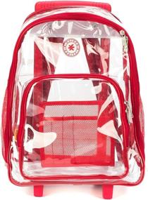 img 3 attached to 🎒 Premium Rolling Backpack Bookbag: Durable Transparent Backpacks