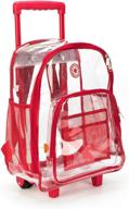 🎒 premium rolling backpack bookbag: durable transparent backpacks logo