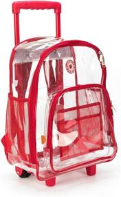 img 4 attached to 🎒 Premium Rolling Backpack Bookbag: Durable Transparent Backpacks