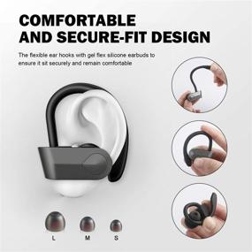 img 2 attached to 🎧 CRSCN True Wireless Earbuds Bluetooth 5.0 Headphones - Sweatproof Sport Earphones with Earhook, Charging Case, Built-in Mic, In-ear Earbuds - 40H Playtime, HD Stereo Sound, Noise Cancelling Headset for Running