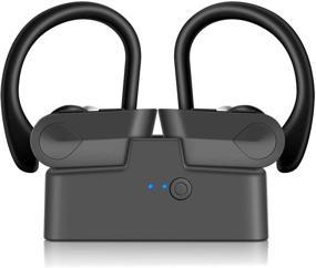 img 4 attached to 🎧 CRSCN True Wireless Earbuds Bluetooth 5.0 Headphones - Sweatproof Sport Earphones with Earhook, Charging Case, Built-in Mic, In-ear Earbuds - 40H Playtime, HD Stereo Sound, Noise Cancelling Headset for Running