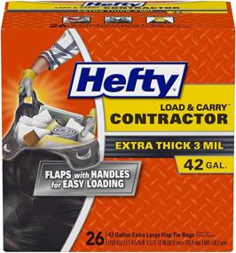 img 4 attached to Hefty Load & Carry Heavy Duty Contractor Large Trash Bags: 42 Gallon - 26 Count for Efficient Waste Management!