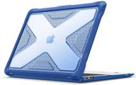 fintie protective case for macbook air 13 inch a2337 (m1) / a2179 / a1932 (2018-2020 release) - sturdy hard shell case with tpu bumper for macbook air 13 retina display with touch id, blue logo