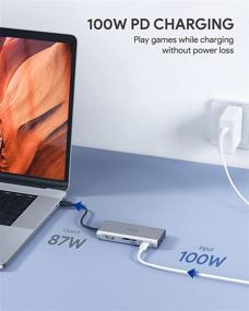 img 1 attached to 🔌 HOYOKI 9 in 1 USB C Hub Adapter: Ethernet 1000Mbps, 4K HDMI, 3 USB 3.0 Ports, 5Gbps USB-C Data, 100W PD Thunderbolt 3, SD/TF Slots for MacBook, Dell XPS and More Type C Devices