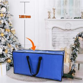 img 3 attached to 🌲 HOMGREEN 7.5ft Christmas Tree Storage Bag | Moving & Storage Bags with Handles | Heavy Duty Extra Large Storage Bags with Zippers | Compatible with IKEA Frakta Cart (BLUE, 4 PACKS)