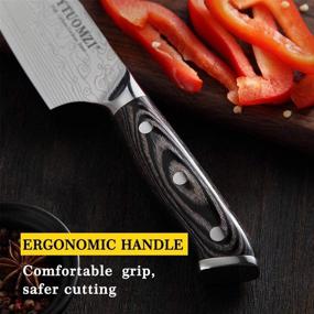 img 1 attached to 🔪 Pro Chef Knife 8-Inch – High-Carbon Stainless-Steel Kitchen Knife by YTUOMZI – Durable Wooden Handle, Sharpener, Finger Guard Included – Full Tang Professional Cooking Knife