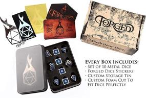 img 3 attached to 🎲 Forged Dice Co. Metal Dice Set - Premium Polyhedral Dice with Storage Tin and Stickers - Perfect for Dungeons and Dragons RPG Games!