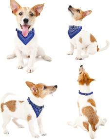 img 1 attached to 🐕 Adjustable Dog Bandana Collar - Triangle Scarf for Small and Medium Dogs & Puppies - Pet Kerchief Accessories - Set of 4