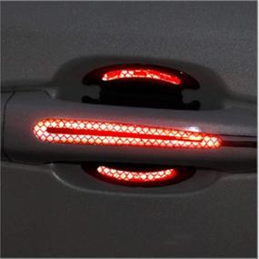 img 3 attached to Protective Reflective Strips Sticker Red - LANZMYAN Car Door Handle Scratch Protector Film Pad (8PCS)