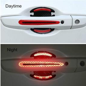 img 1 attached to Protective Reflective Strips Sticker Red - LANZMYAN Car Door Handle Scratch Protector Film Pad (8PCS)