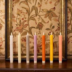 img 1 attached to 🕯️ Real Wax LED Flameless Taper Candles H9"x D1" with Remote - Battery Operated Window Candles, 7 Colors Available, 10Key Timer for Table Centerpieces, Party Decoration - Ginger