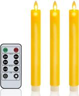 🕯️ real wax led flameless taper candles h9"x d1" with remote - battery operated window candles, 7 colors available, 10key timer for table centerpieces, party decoration - ginger логотип