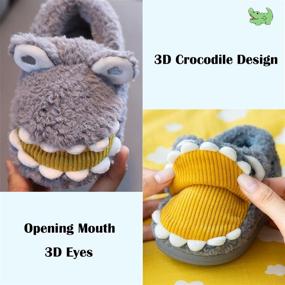 img 3 attached to 🐊 Acdoslow Toddler Crocodile Bedroom Slippers - Boys' Shoes for Introducing Comfort and Style into Their Wardrobe