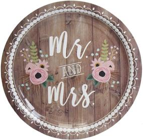 img 3 attached to 🍽️ Mr. and Mrs. Rustic Wedding Theme Disposable Plates - 80-Count Paper Plates for Appetizer, Lunch, Dinner, and Dessert, 9 Inches in Diameter