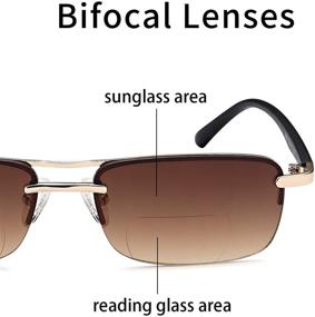 img 2 attached to 🕶️ VVDQELLA Bifocal Reading Sunglasses: Stylish Half-Frame Reader Glasses for Men and Women