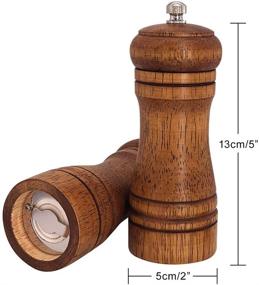 img 3 attached to 🌶️ EpinItd 5-Inch Wooden Pepper Mill: Ceramic Burr Adjustable Coarseness Pepper Grinder, Durable Manual Spice Pepper Mills, Easily Refillable, Great for Use - Brown