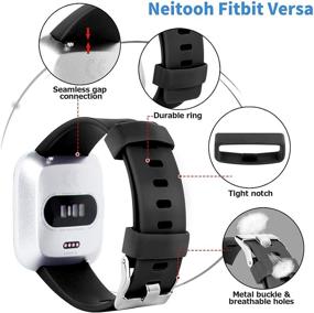 img 1 attached to 📱 Neitooh 4 Packs: Compatible Bands for Fitbit Versa/Versa 2/Lite - Soft Silicone Sport Straps for Men and Women - Replacement Wristbands for Fitbit Versa Smart Watch