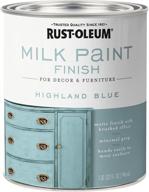 🎨 rust-oleum 331050 milk paint finish, 32 fl oz (1 pack), in highland blue логотип