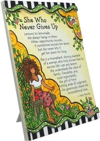 img 1 attached to Blue Mountain Arts Inspirational Miniature Easel Print Magnet &#34;She Who Never Gives Up&#34; - 4.9 x 3.6 in. Ideal for Survivors, Mothers, Daughters, Sisters, Grandmas, Aunts, or Female Friends, by Suzy Toronto