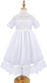 img 3 attached to 👗 Charming Wedding Country Princess Dresses with Sleeves: Girls' Clothing