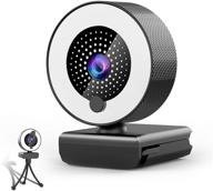 versatile 2k webcam with microphone ring light, privacy cover, and tripod - ideal for desktop/laptop/pc/mac! perfect for skype, youtube, zoom, xbox one, studying, conference, and video calling logo