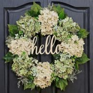 🌼 handmade spring wreath for front door - 18 inch green hydrangea grapevine wreath, summer and hello farmhouse decor логотип