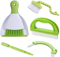 🔍 efficient hand-held dustpans grout brush set for thorough cleaning: leeloon household cleaning brushes for multiple surfaces, 5-pack logo