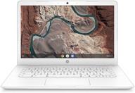 🔲 renewed hp chromebook 14-inch laptop with 180-degree hinge, amd dual-core a4-9120 processor, 4 gb sdram, 32 gb emmc storage, chrome os - snow white logo