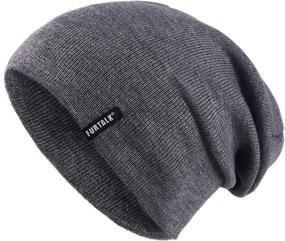 img 3 attached to Winter Knit Beanie Hat for Men and Women - FURTALK Cuffed Plain Skull Cap, Unisex Men's and Women's Beanie