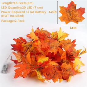 img 3 attached to 🍁 Festive Fall Ambiance: 20ft Maple Leaf Garland String Lights - Battery Operated Indoor/Outdoor Decor for Thanksgiving, Harvest, Halloween, and more!