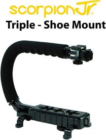 img 3 attached to 📷 Cam Caddie Scorpion Jr Triple Shoe Camera Stabilizer - Versatile Stabilizing Handle for DSLR, GoPro, and Mobile Phones – Collapsible Design with 3-in-1 Integrated Cold Shoe – Black