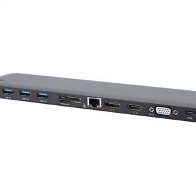 img 3 attached to 🔌 Amazon Basics Aluminum Type-C Docking Station - DisplayPort, HDMI, VGA, USB-A, Ethernet, SD/TF Card Reader, Audio, Type-C Charging Port (PD 100W) - Pedestal, Black